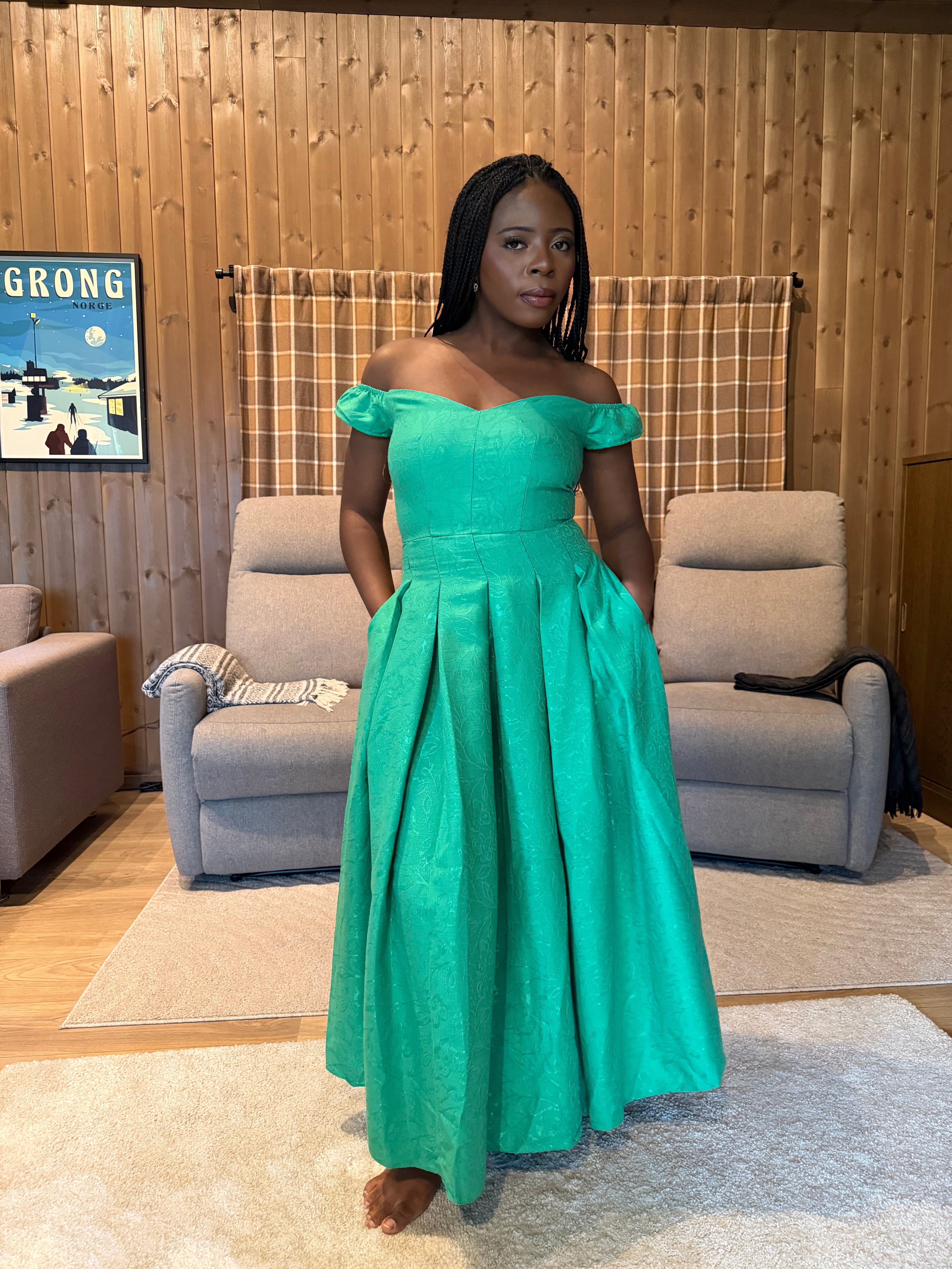 Off-Shoulder Royal Dress