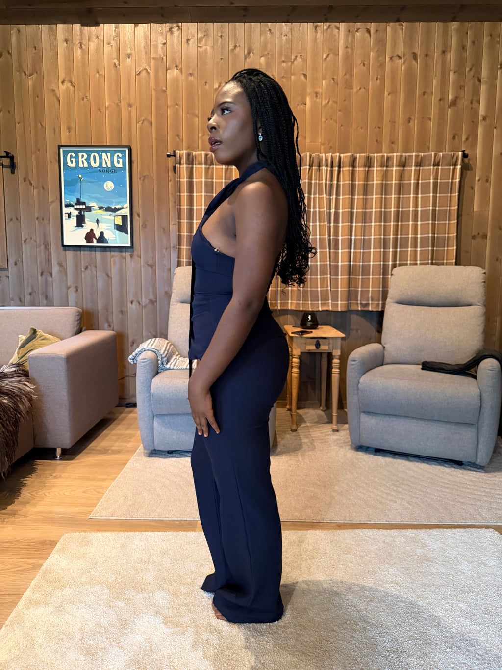Elegant Halter Neck Two-Piece Set
