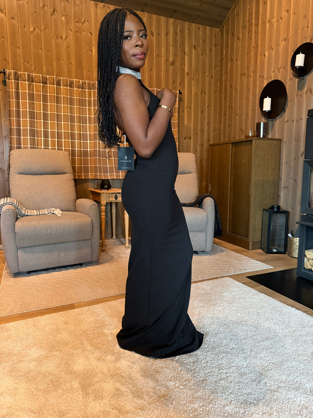 Elegant Halter Neck Royal Dress