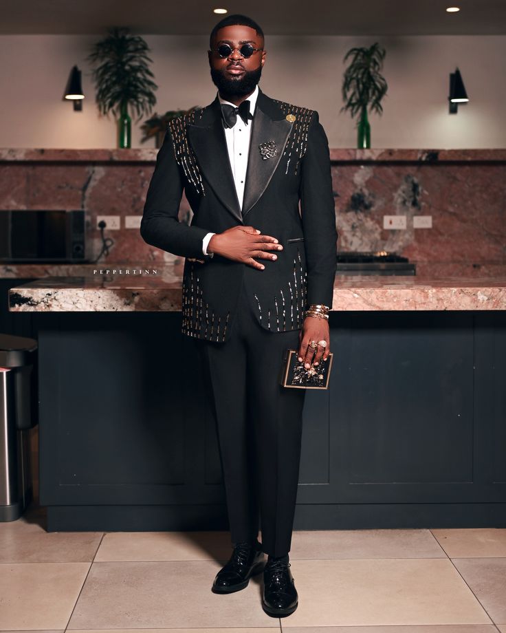 Black wool-blend tuxedo jacket (Pre-order) Royal Tribe Norway Black wool-blend tuxedo jacket (Pre-order) Royal Tribe Norway