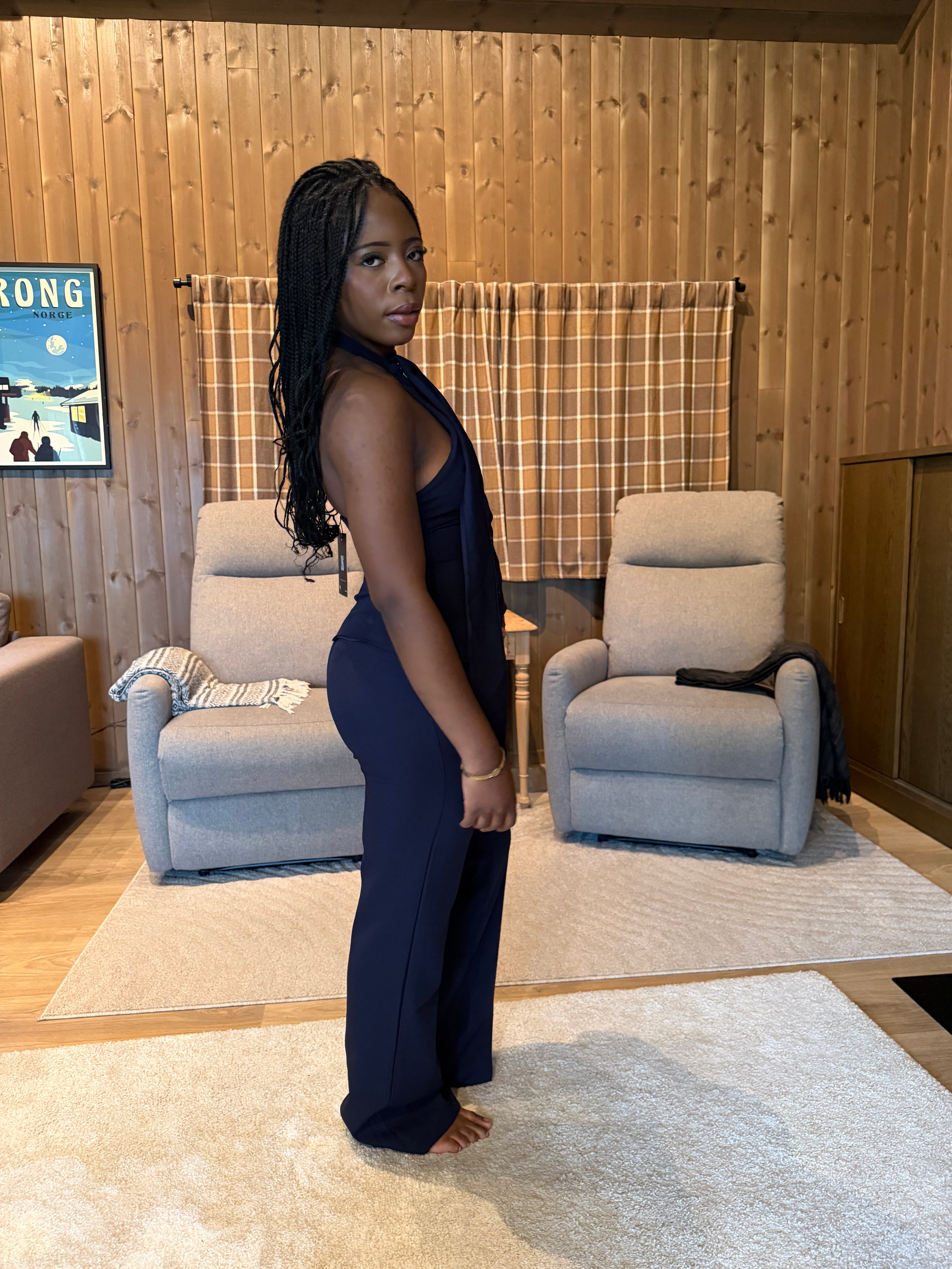 Elegant Halter Neck Two-Piece Set