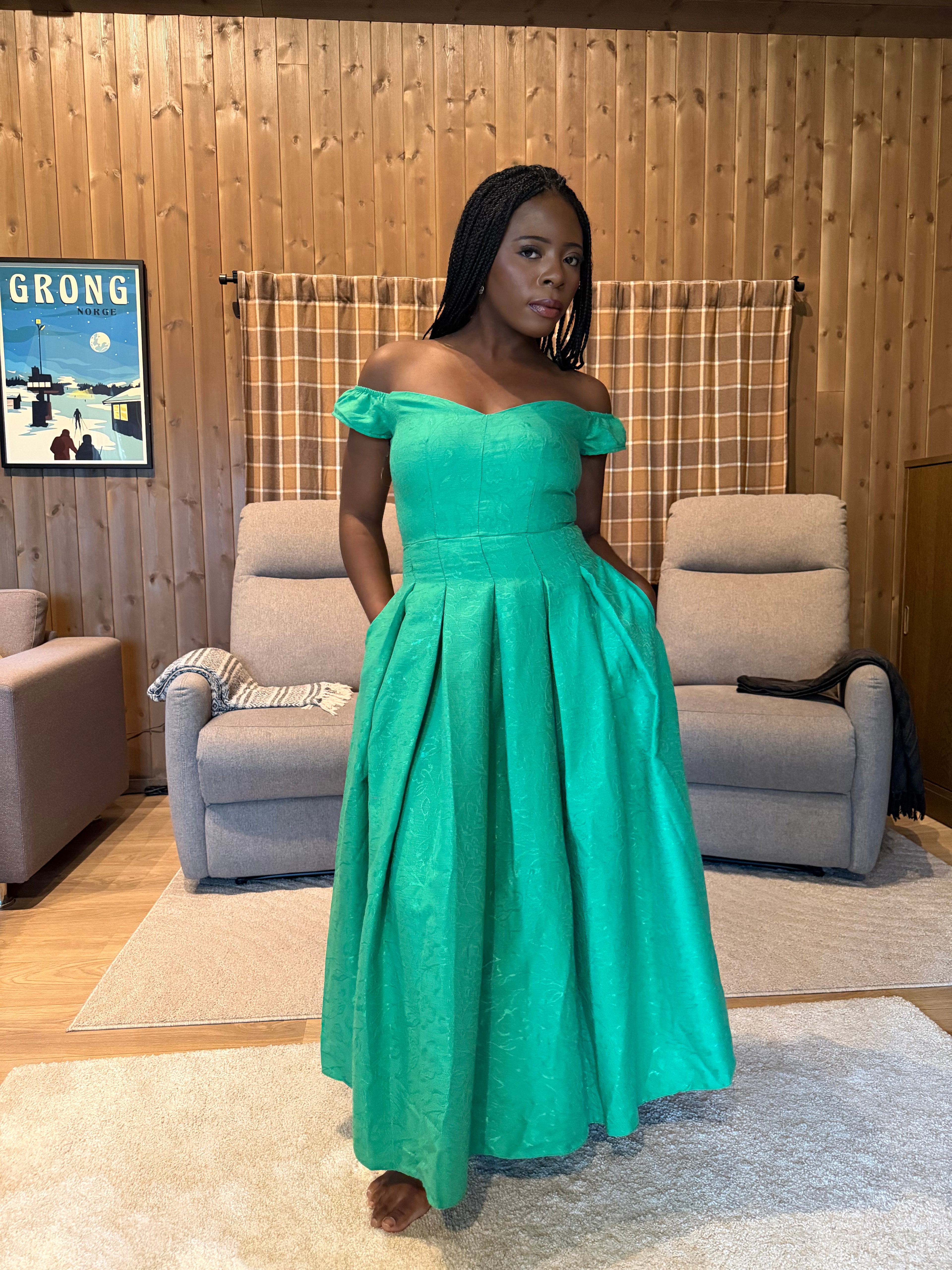 Off-Shoulder Royal Dress