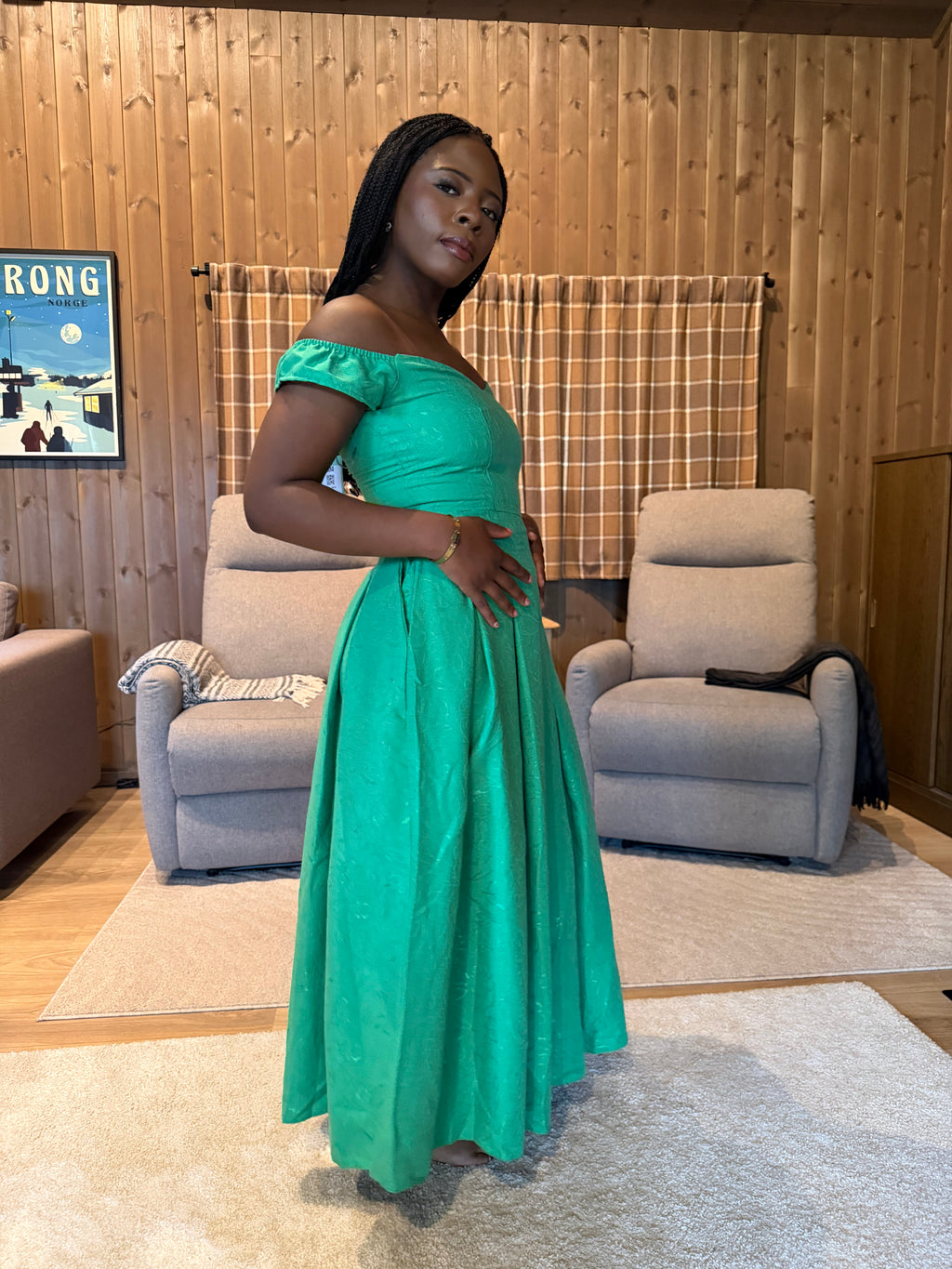 Off-Shoulder Royal Dress