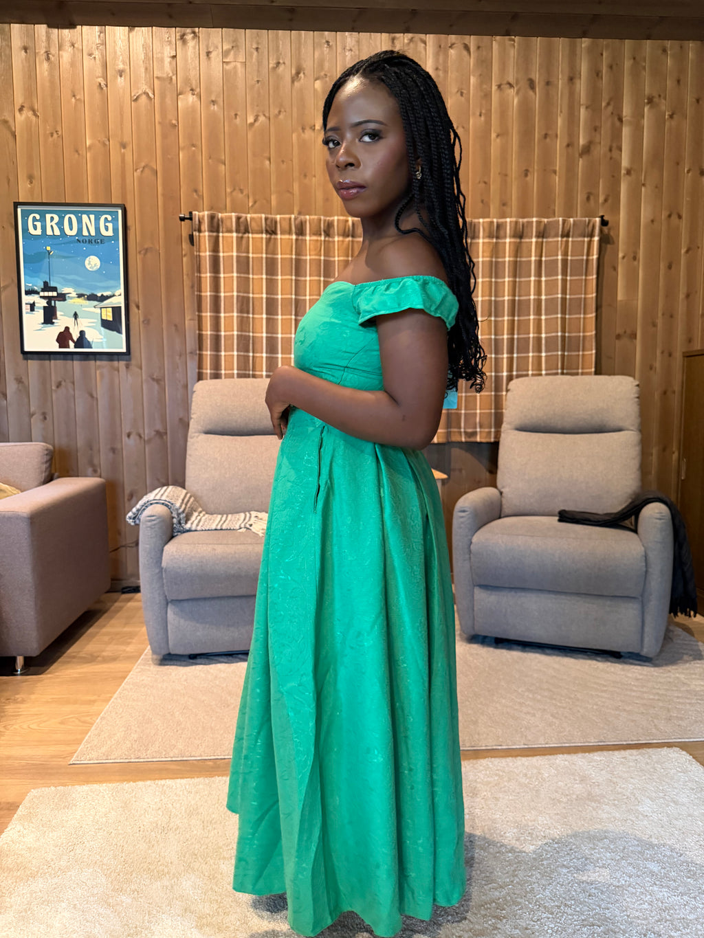 Off-Shoulder Royal Dress
