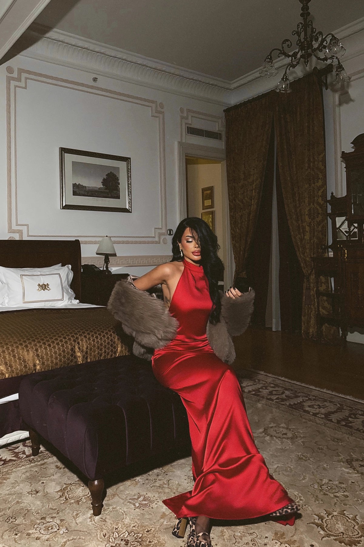 Elegant Satin Evening Royal Dress