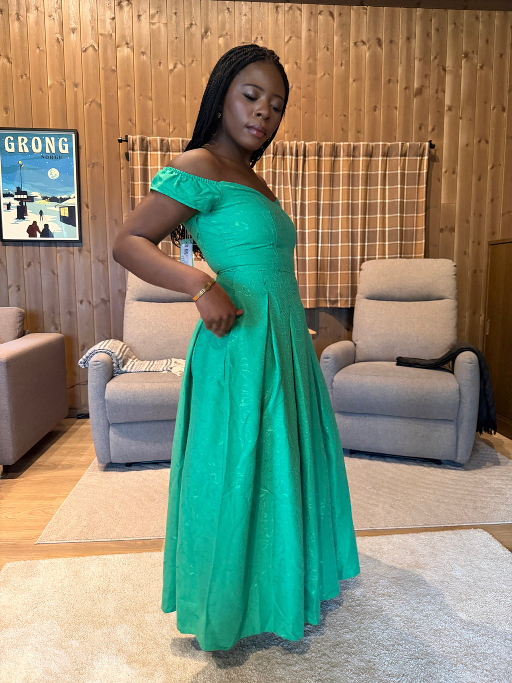 Off-Shoulder Royal Dress