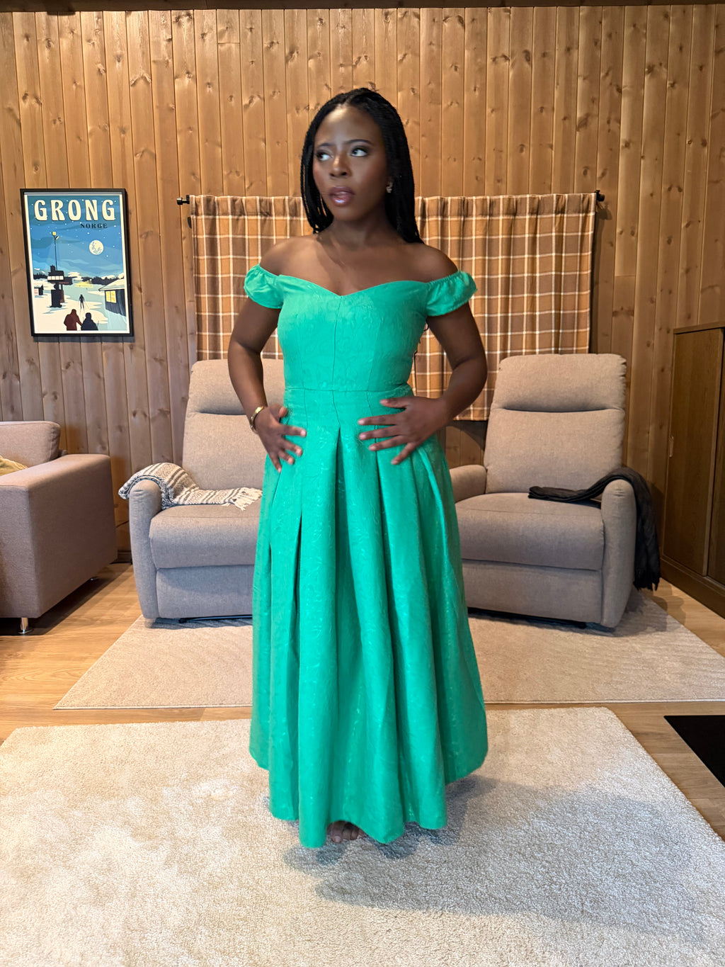 Off-Shoulder Royal Dress