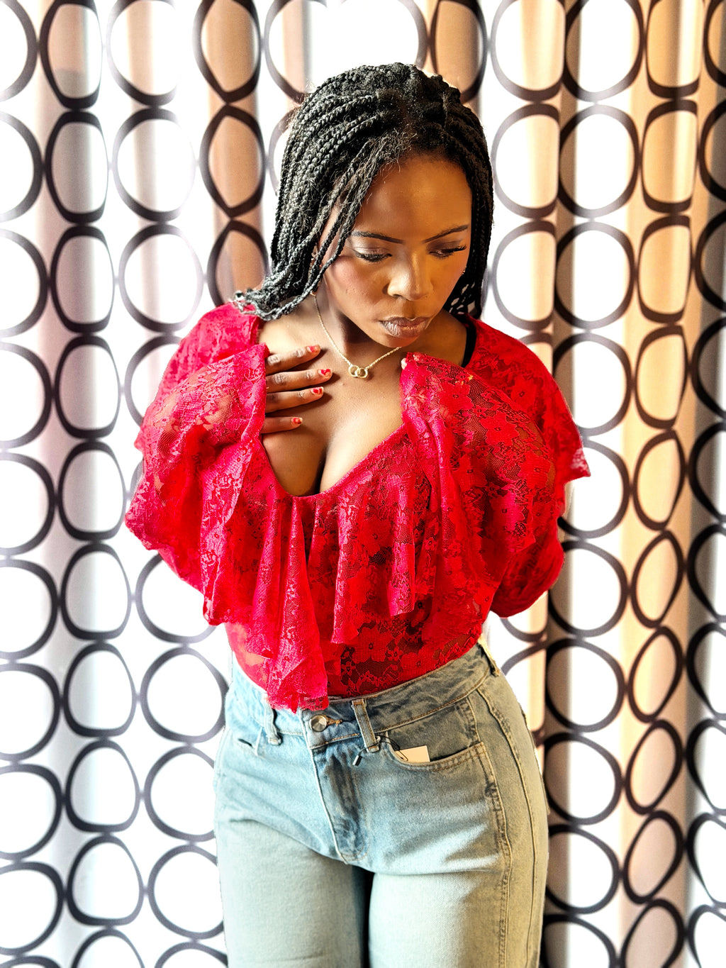 Royal Red Sexy Elegant Glam Bodysuit