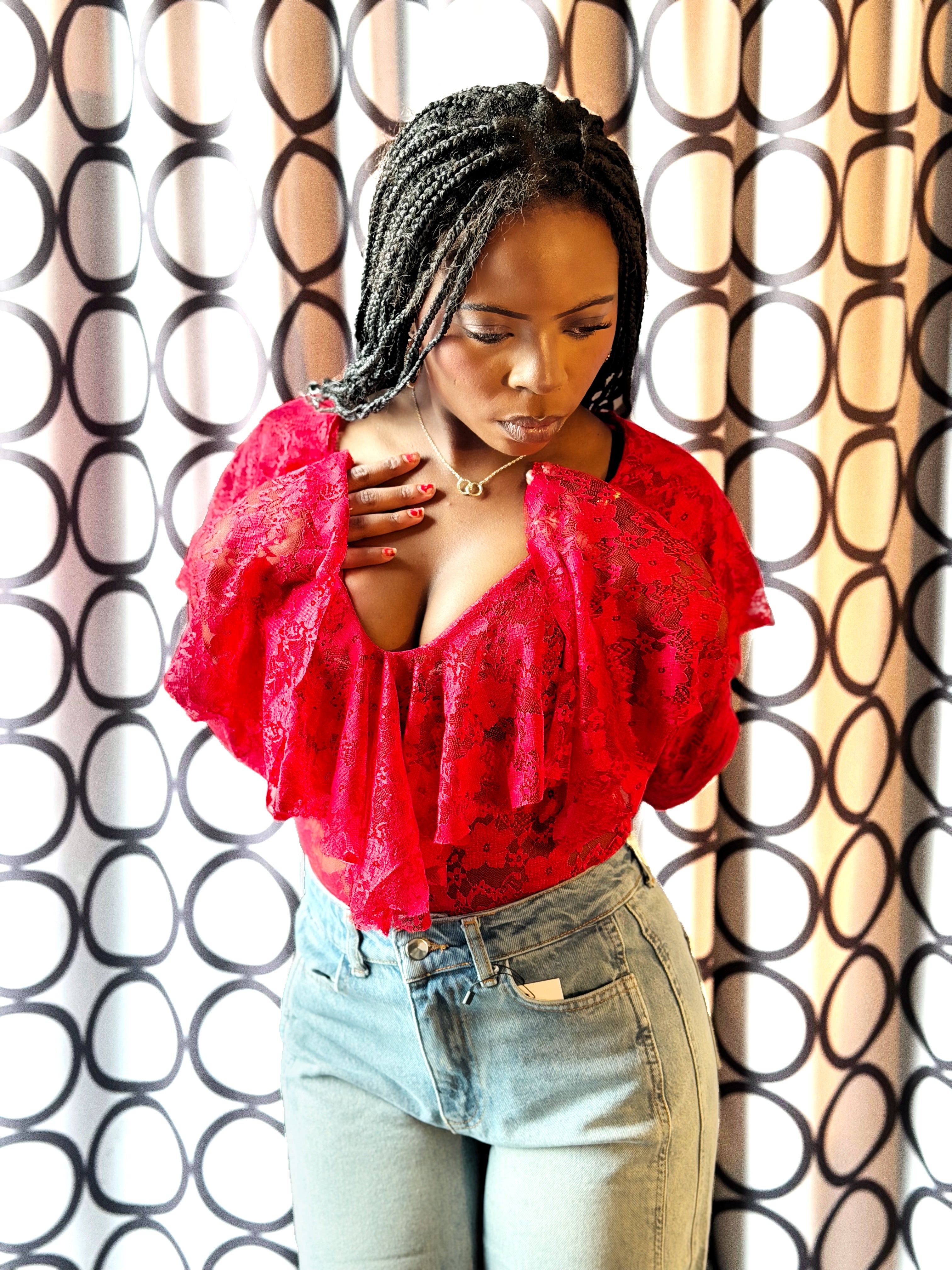 Royal Red Sexy Elegant Glam Bodysuit