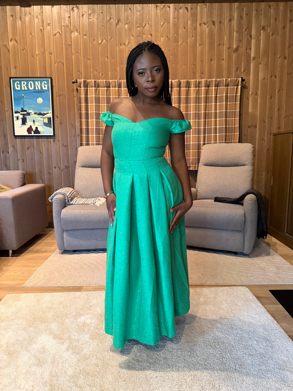 Off-Shoulder Royal Dress