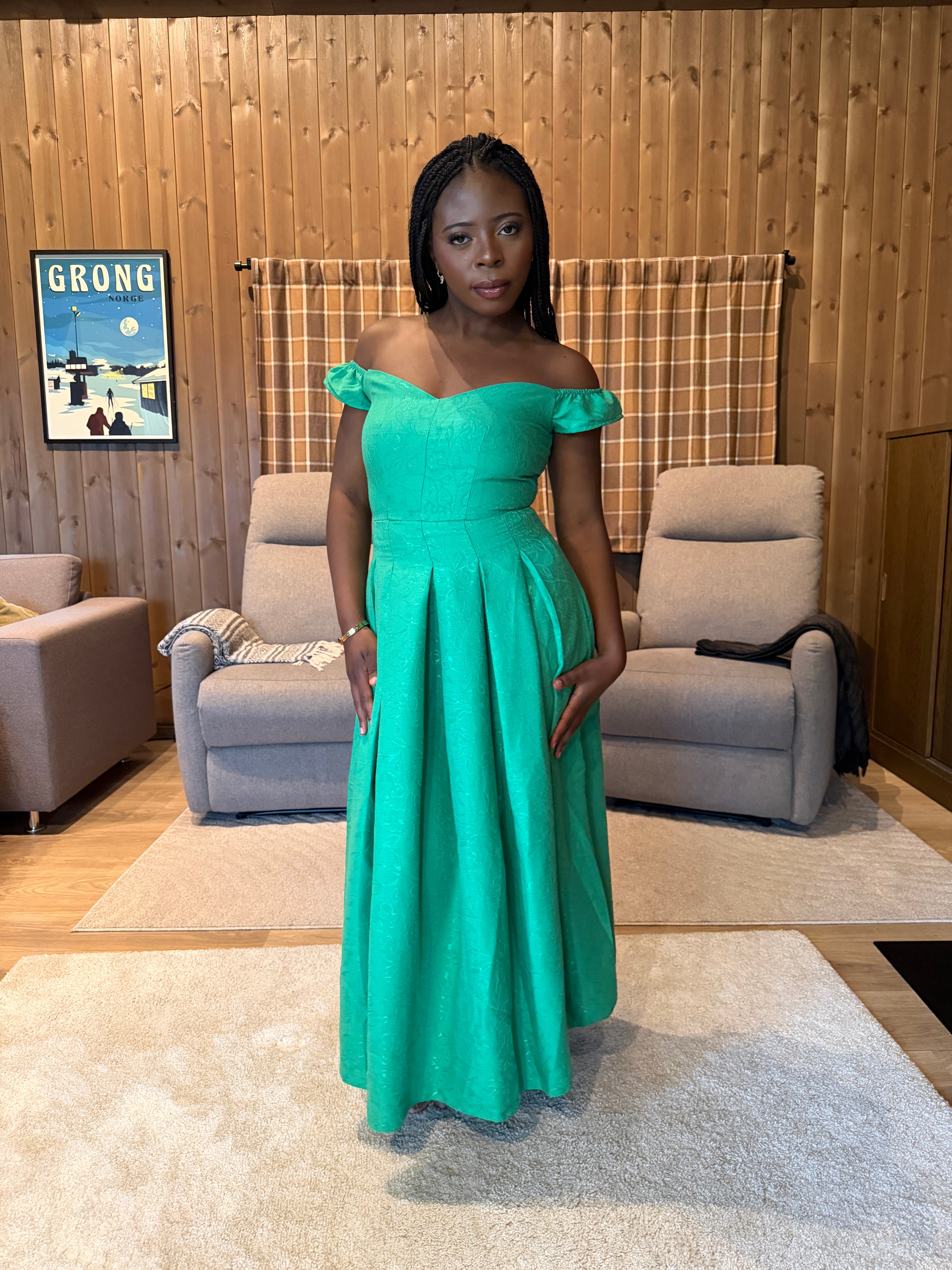 Off-Shoulder Royal Dress