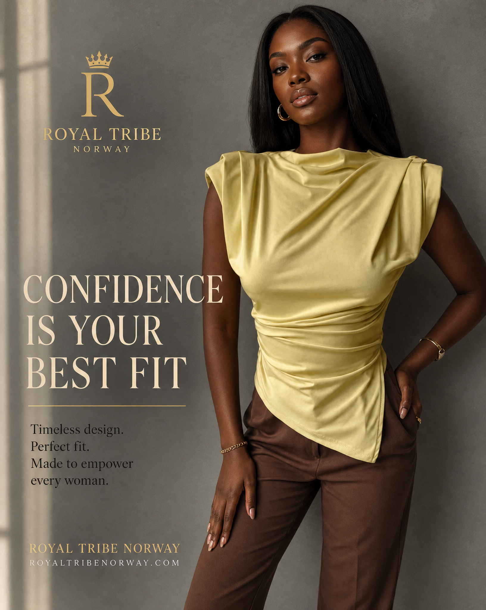Royal Yellow Elegant Slim Fit Blouse