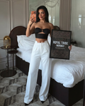 Royal White Elegant Formal Sexy Glam Palazzo Pants
