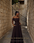 Royal Elegant Brown A-Line Off Shoulder Neck Dress