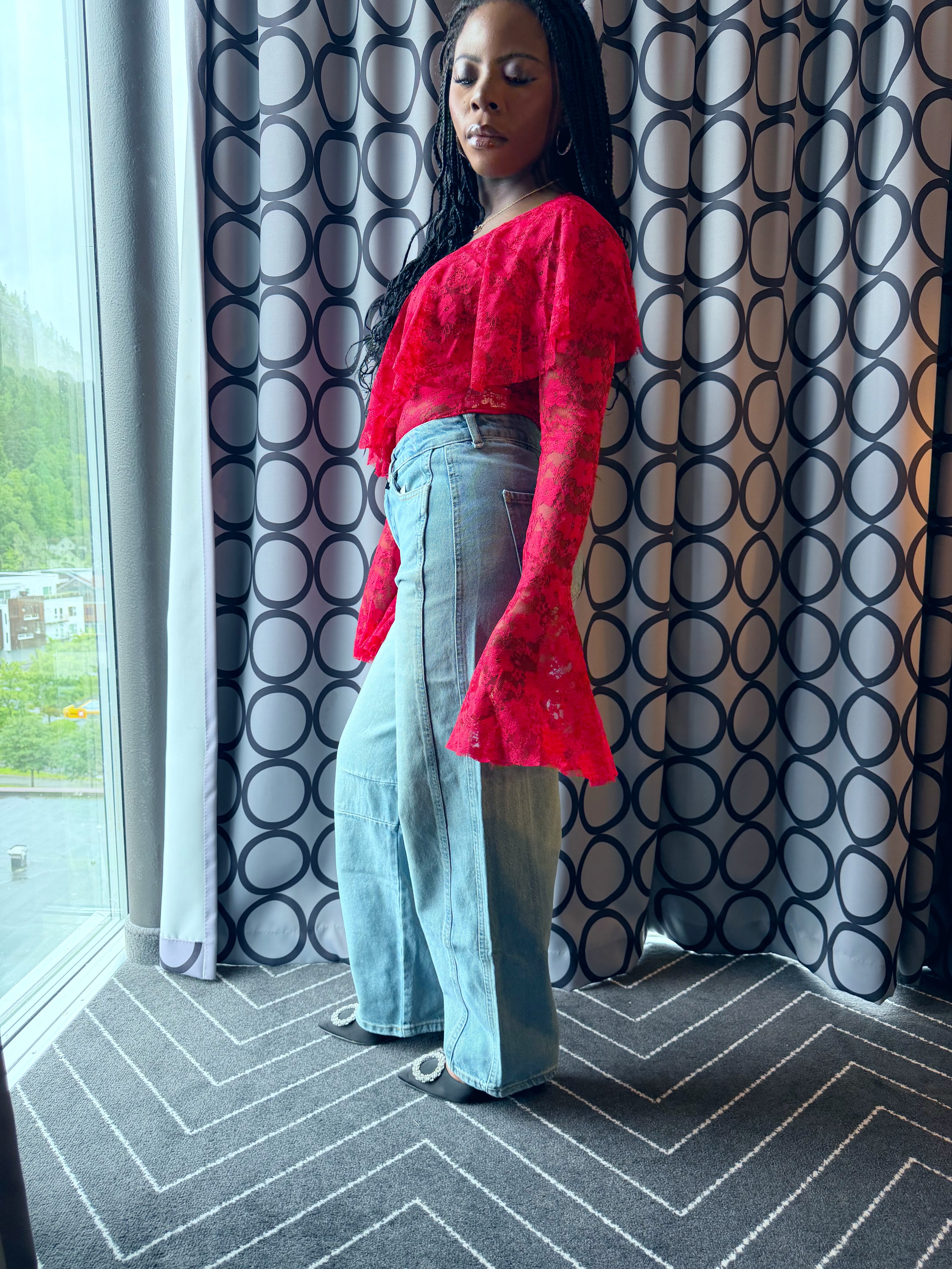 Royal Blue Casual Vintage Mom Jeans