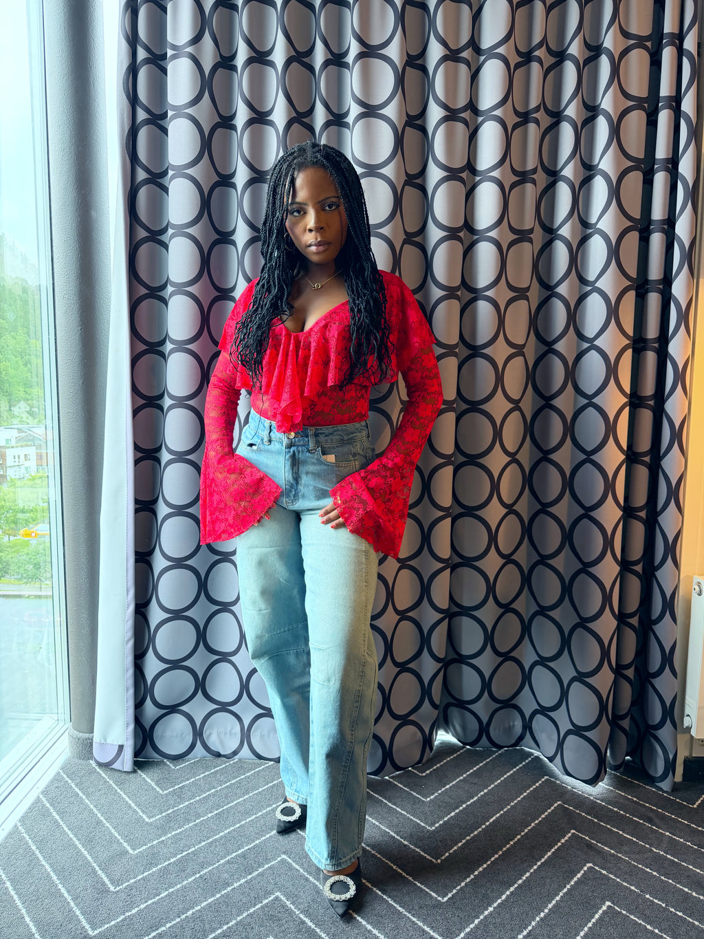 Royal Blue Casual Vintage Mom Jeans