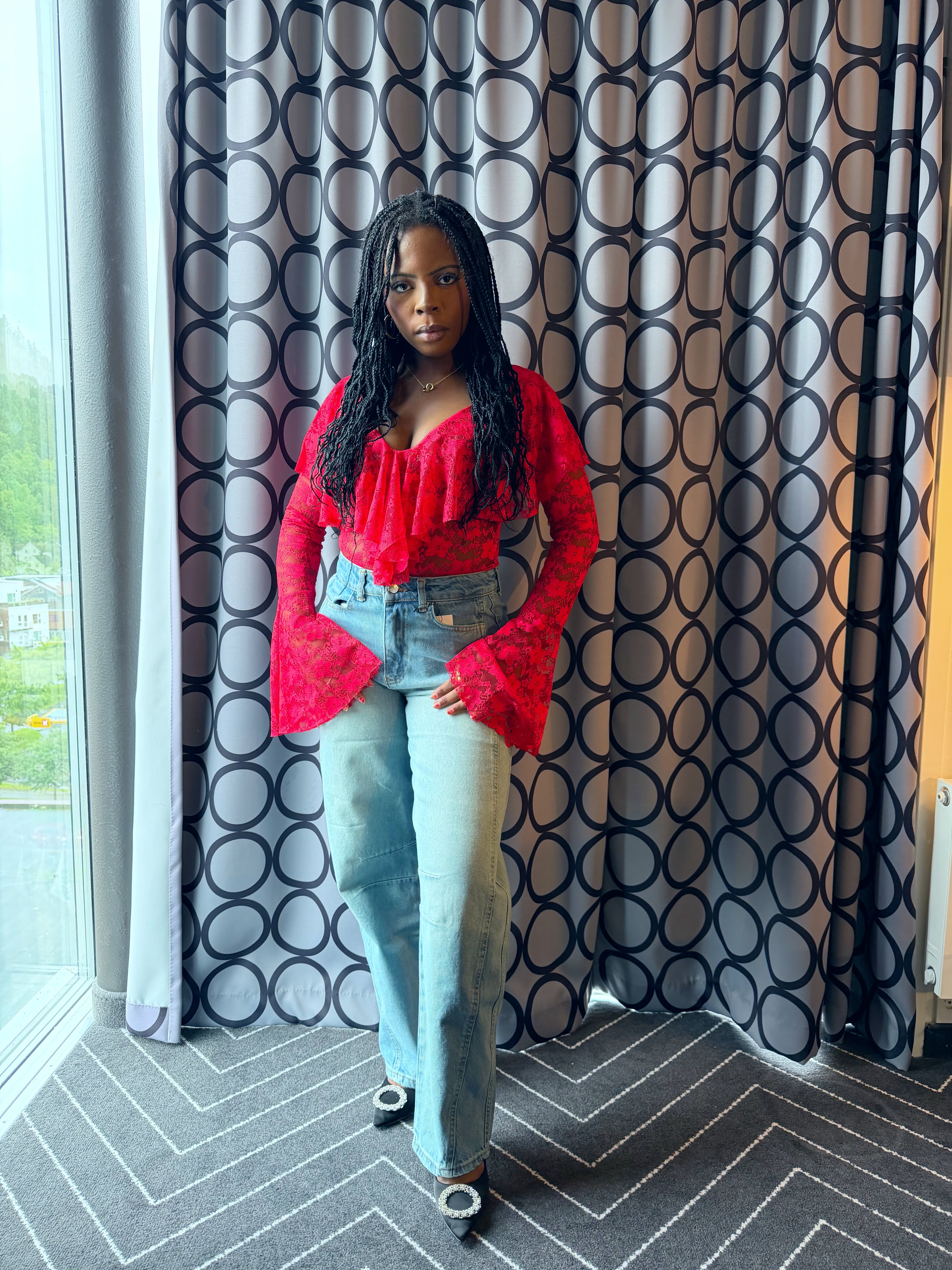 Royal Blue Casual Vintage Mom Jeans