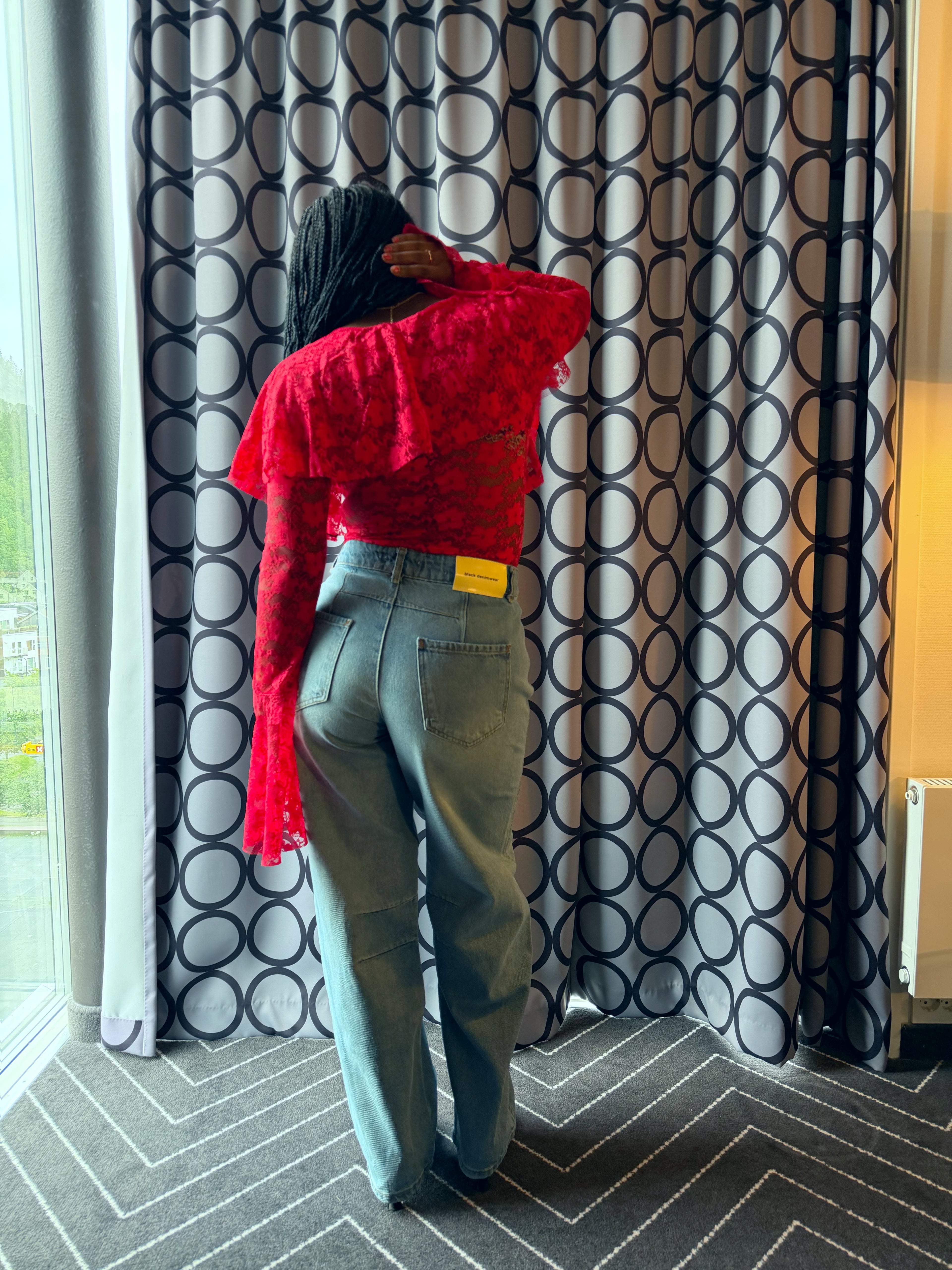 Royal Blue Casual Vintage Mom Jeans