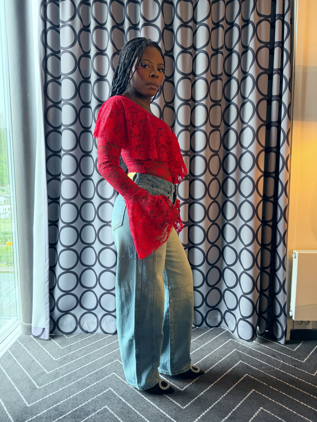 Royal Blue Casual Vintage Mom Jeans