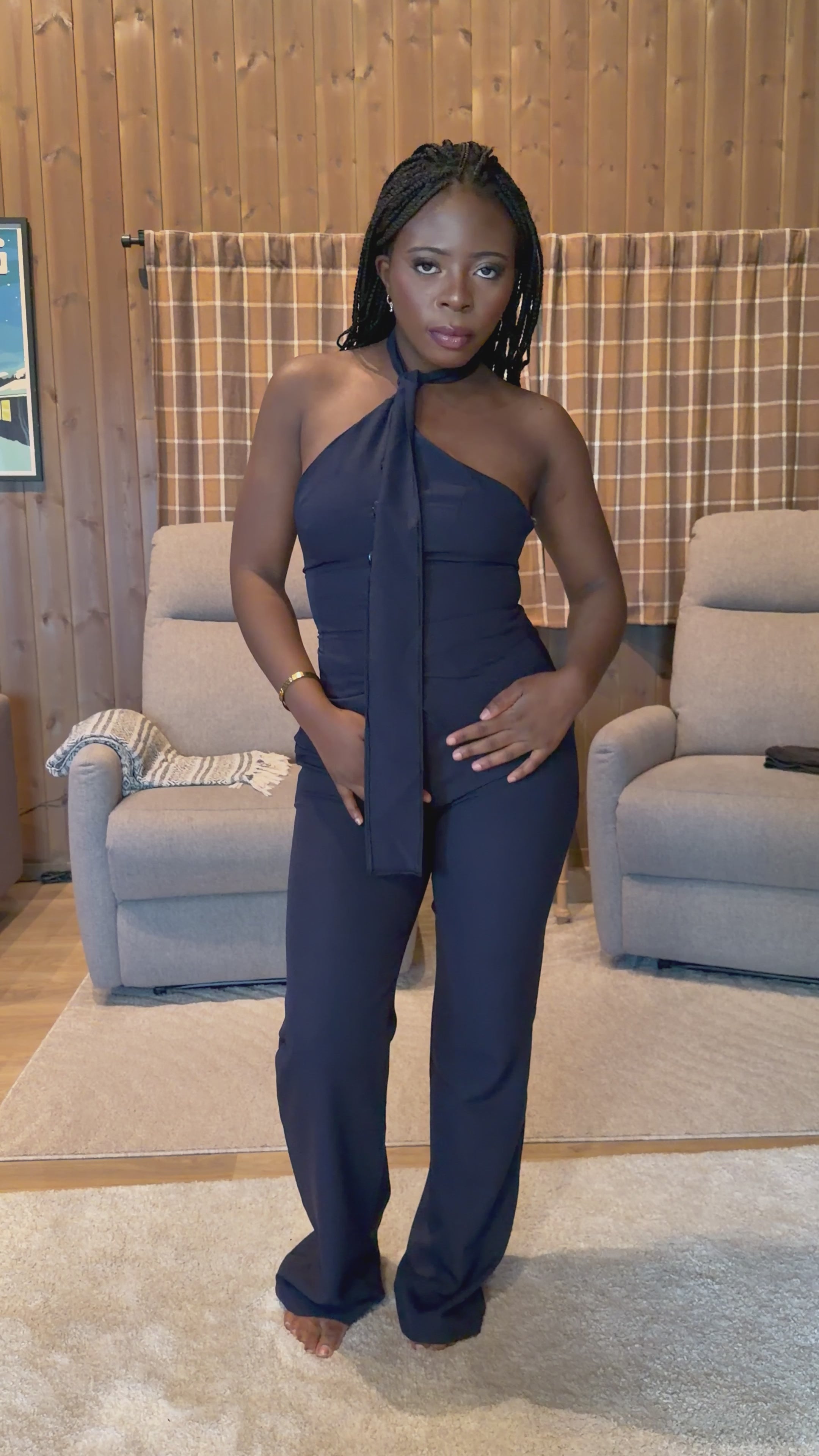 Elegant Halter Neck Two-Piece Set